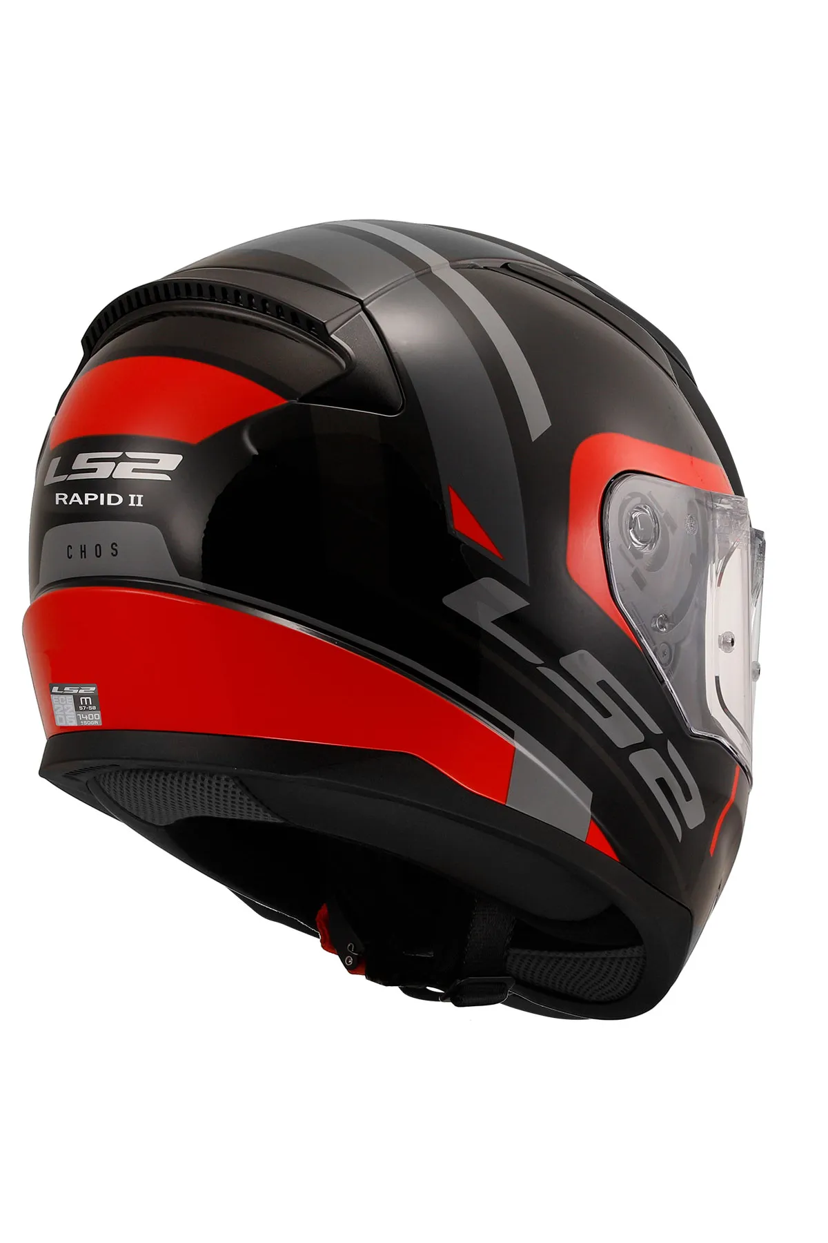 LS2 RAPID 2 CHOS SİYAH-KIRMIZI KASK