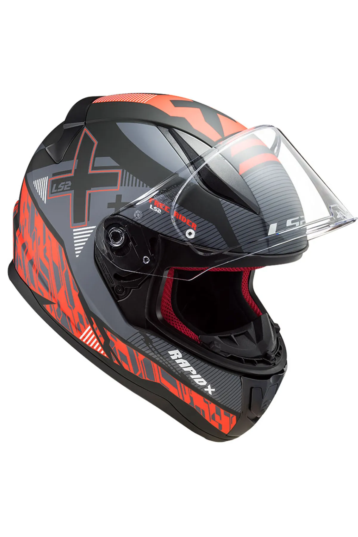 LS2 RAPID XTREET MAT SİYAH-KIRMIZI KASK