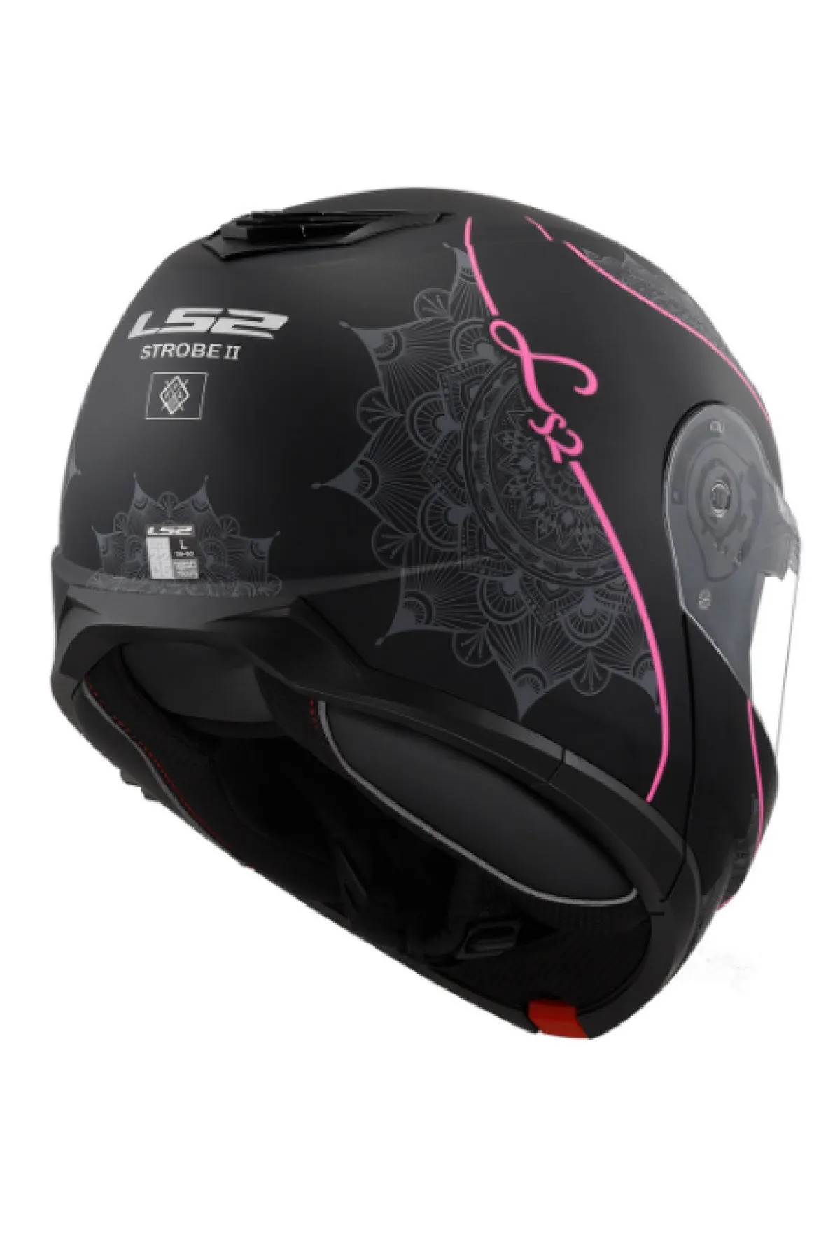 LS2 STROBE 2 LUX M.SİYAH-PEMBE KASK