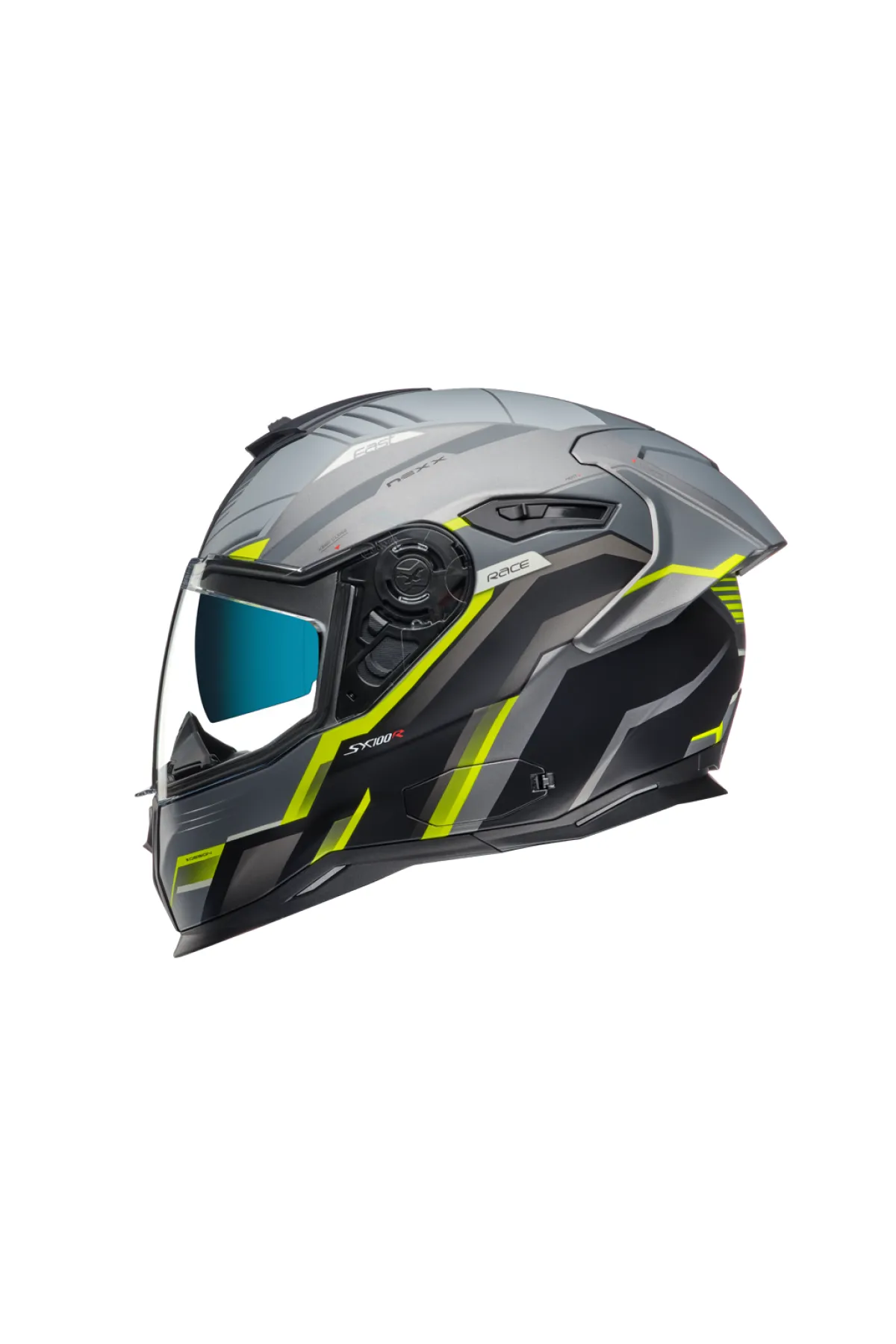 NEXX SX.100R GRIDLINE MAT GRİ-NEON SARI KASK