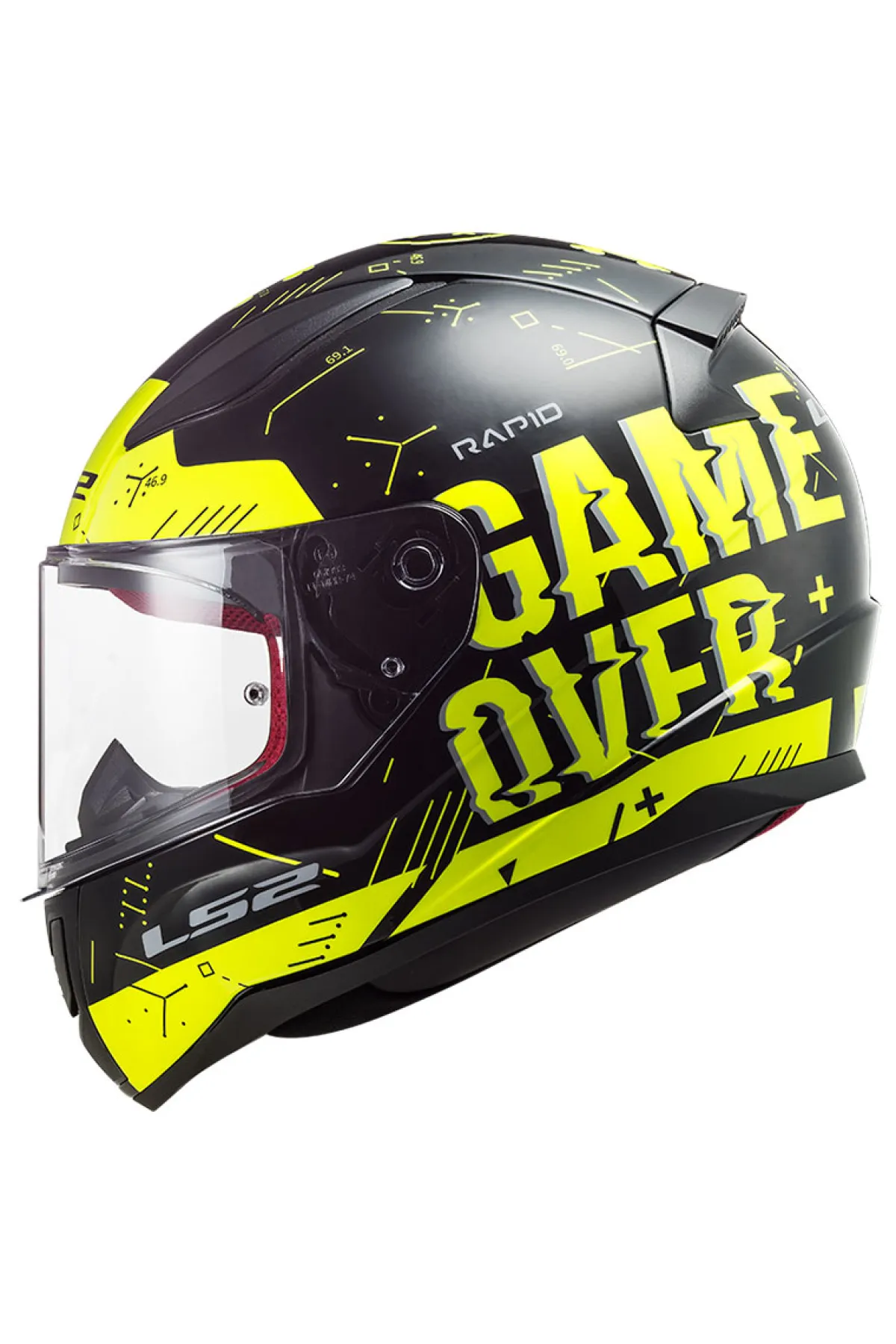 LS2 RAPID PLAYER NEON SARI-SİYAH KASK