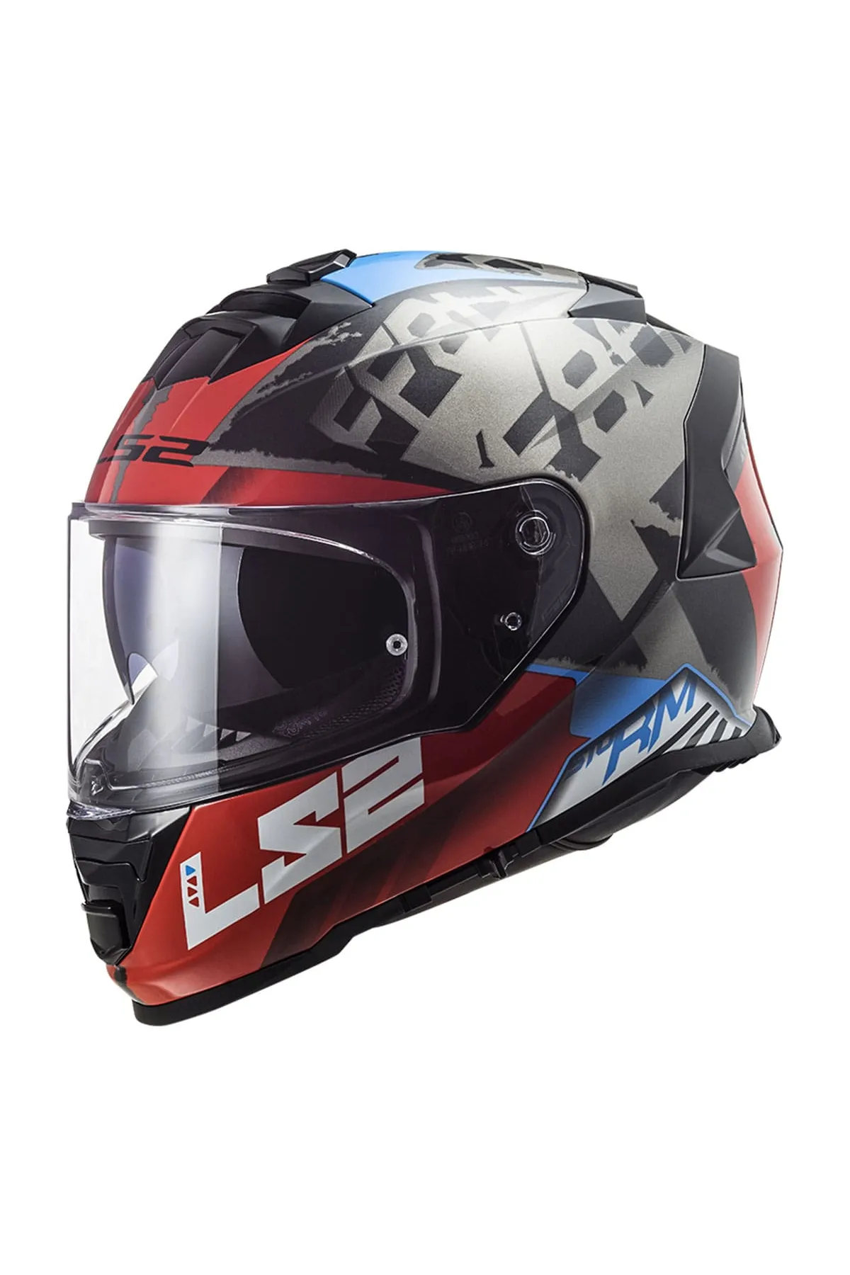 LS2 STORM 2 SPRINTER MAT SİYAH-KIRMIZI-TITANIUM KASK